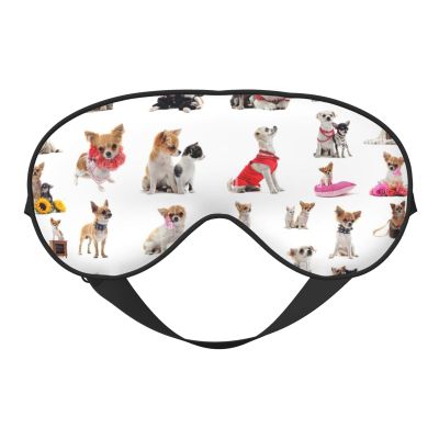 Cute Chihuahua Pug Pattern print Unisex Sleeping Eye Mask,Soft Blocking Eye Mask Adjustable Strap Sleeping Face mask