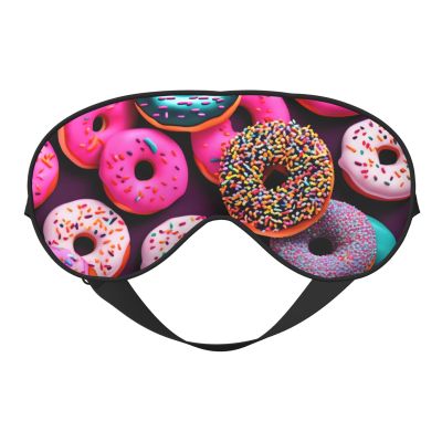 Donut print Unisex Sleeping Eye Mask,Soft Blocking Eye Mask Adjustable Strap Sleeping Face mask