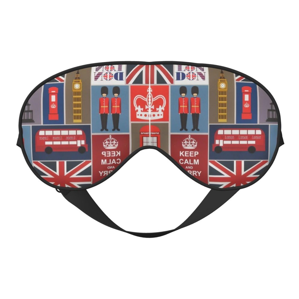 England Symbols print Unisex Sleeping Eye Mask,Soft Blocking Eye Mask Adjustable Strap Sleeping Face mask