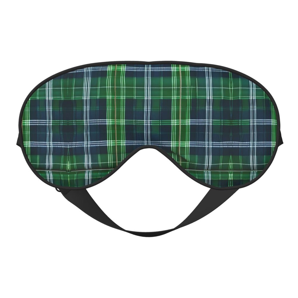 Blue Scottish Tartan print Unisex Sleeping Eye Mask,Soft Blocking Eye Mask Adjustable Strap Sleeping Face mask