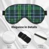Blue Scottish Tartan print Unisex Sleeping Eye Mask,Soft Blocking Eye Mask Adjustable Strap Sleeping Face mask view 4