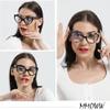 MMOWW Cat Eye Reading Glasses for Women Fashion Cute Readers Blue Light Blocking Glasses 3 Pack, Black/Tortoise/Transparent +3.5 view 2