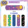 100 Pcs Kids Bandaids,Glow in the Dark Bandaids for Kids,Cute Waterproof Bandaid for Kid and Adults, 5 Styles Adhesive Bandage for Minor Cuts, Scrapes, Wounds and First Aid view 3