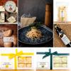 Authentic Cacio e Pepe Bundle with Roasted Corn Ravioli, Handmade Bucatini, DOP Pecorino Romano & Parmigiano Reggiano, DOP Extra Virgin Olive Oil  Italian Gourmet Meal view 2
