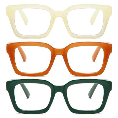 Readers for Women Oprah Style Square Reading Glasses with Spring Hinge Blue Light Blocking for Men Ladies HHL +1.25