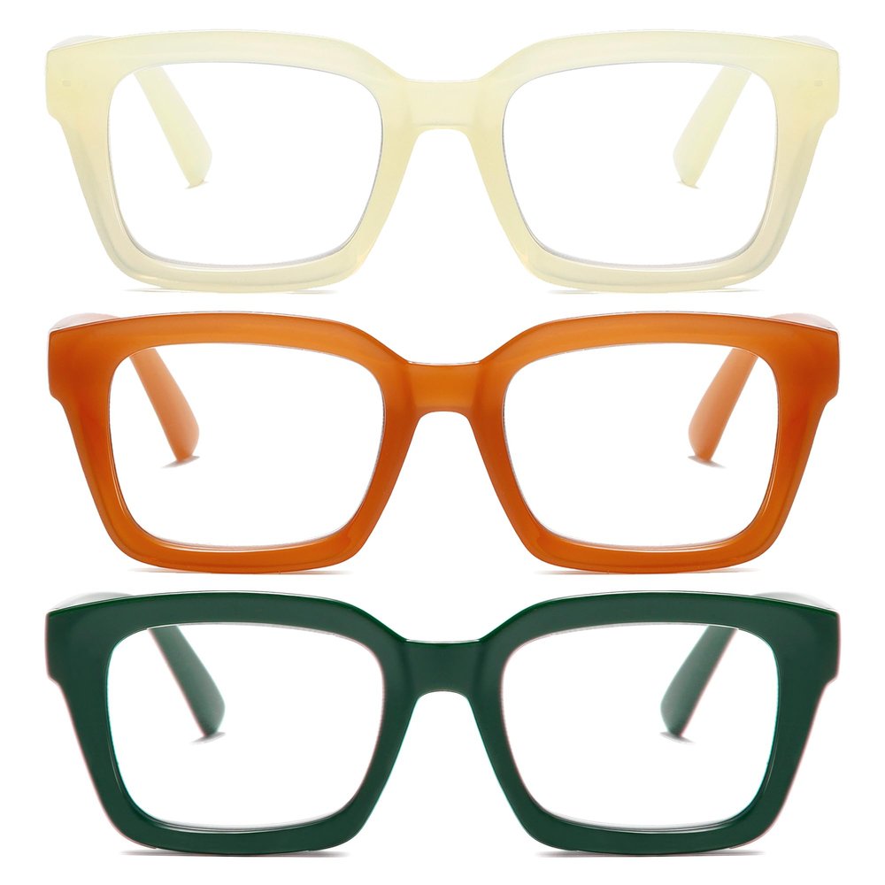 Readers for Women Oprah Style Square Reading Glasses with Spring Hinge Blue Light Blocking for Men Ladies HHL +1.25
