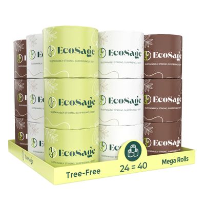 100% Bamboo Toilet Paper - 3 Ply 24 Mega Rolls (Equivalent to 40 Regular Rolls) | Highly Absorbent, Hypoallergenic, FSC-Certified | Eco-friendly,Sustainable, 360 Sheets per Roll, Eco-Conscious Choice