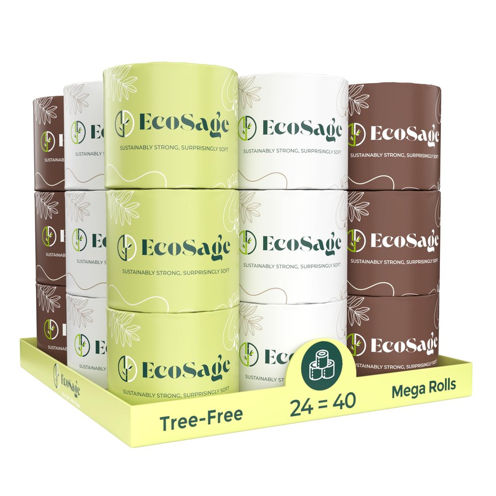 100% Bamboo Toilet Paper - 3 Ply 24 Mega Rolls (Equivalent to 40 Regular Rolls) | Highly Absorbent, Hypoallergenic, FSC-Certified | Eco-friendly,Sustainable, 360 Sheets per Roll, Eco-Conscious Choice