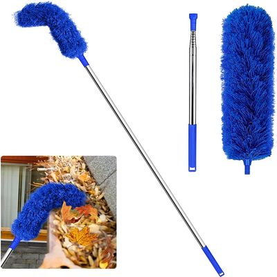 Beuiouer Gutter Cleaning Brush Roofing Tool with Telescopic Extendable Pole 8.2Ft Guard Cleaner Tool Easy Remove Leave,