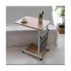 Overbed Table Adjustable Fiberboard Laptop Desk Removable Lift Mobile Standing Desk with Wheels Steel Frame Overbed Bedside view 1