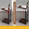 Overbed Table Adjustable Fiberboard Laptop Desk Removable Lift Mobile Standing Desk with Wheels Steel Frame Overbed Bedside view 3