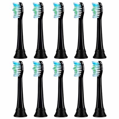 Replacement Toothbrush Heads ONLY Compatible with SARMOCARE Electric ToothbrushMetal Bearing,Black 10Pack