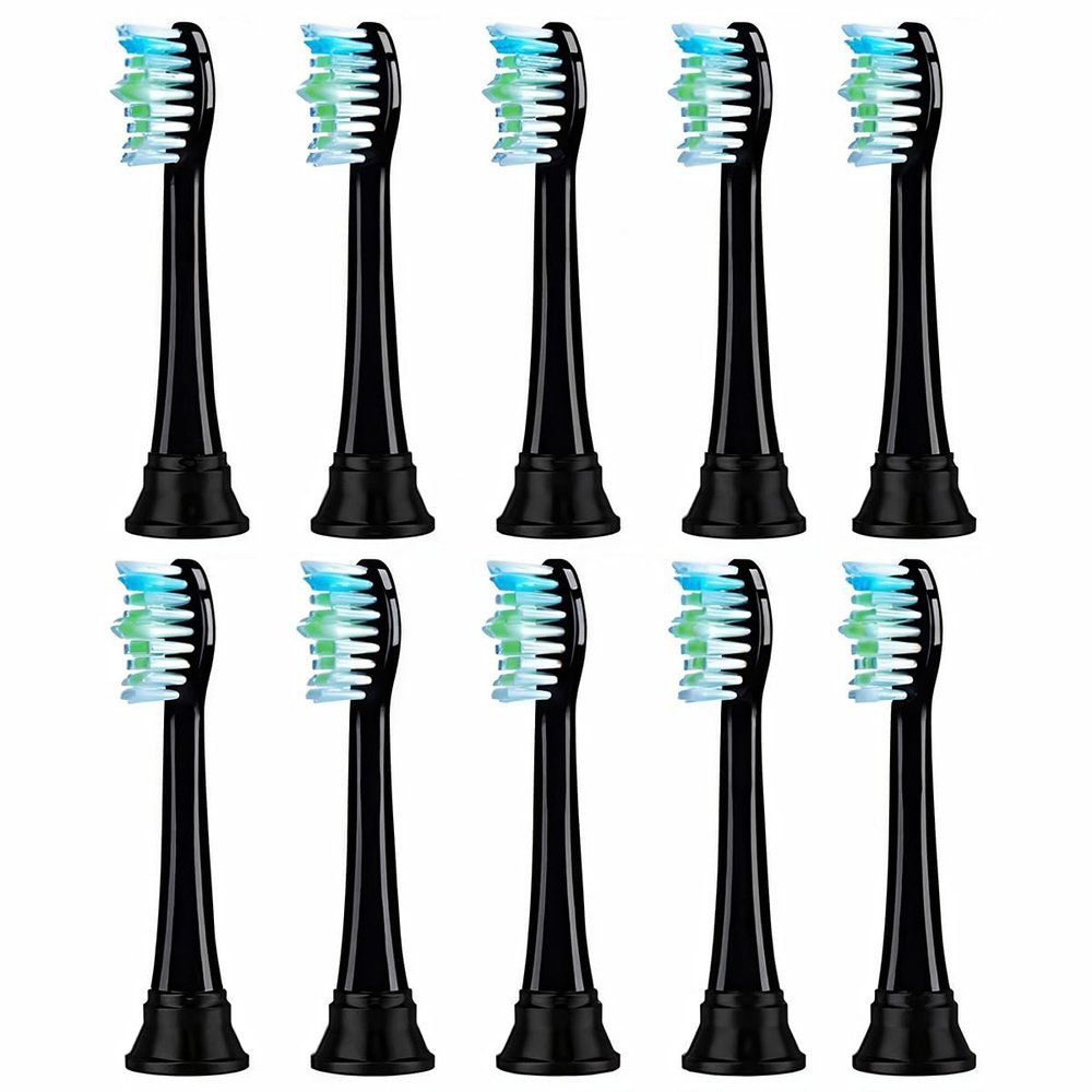 Replacement Toothbrush Heads ONLY Compatible with SARMOCARE Electric ToothbrushMetal Bearing,Black 10Pack