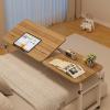 Overbed Table with Wheels,Over The Bed Table Tiltable Tabletop with Wheels Over Bed Table with Wheels Height Adjustable Mobile Table with 4 Lockable Wheels C view 1