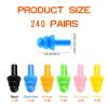 240 Pairs Ear Plugs for Sleeping Noise Cancelling,Silicone Ear Plugs Earplugs Super Soft Reusable Ear Plug for Sleeping Swimming, Snoring, Concerts, Shooters,Work, Noisy Places (6 Colors) view 2