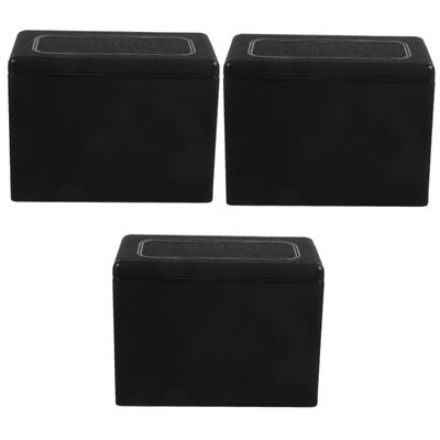 YQBDCKEDU 2Pcs Garbage Can Bins with Lids Circle Scarf Accessories Automatic Trashcan Wooden Oval Trash Bin for Car Trash Bags Automobile Trash Can Portable Plastic Storage Box/Black*3Pcs/16*13Cm*3Pcs