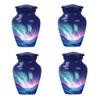 JAGSHASHI Burial Urn Northern Lights - Small Urn Dad - Cremation Companion Urns - Memorial Urn - Urns for Human Ashes Adult Female - Urn for Ashes Adult Male (3 INCH Pack of 4) view 1