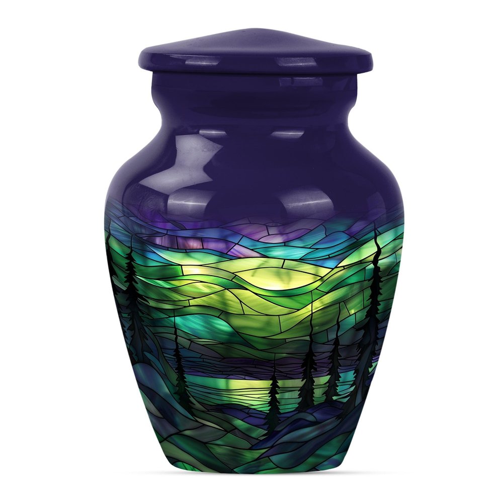 JAGSHASHI Northern Light Urns - Urn Small for Human Ashes - Cremation Urns for Burial - Urns for Human Ashes Adult Male Dad - Adult Cremation Urns - Urn for Human Ashes (3 INCH Pack of 1)