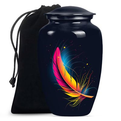 JAGSHASHI Feather Urn - Large Cremation Urns - Funeral Cremation Urns for Ashes - Cremation Urn - Urns for Cremation Ashes - Cremation Urns for Human Ashes Adult Female (10 INCH Pack of 1)