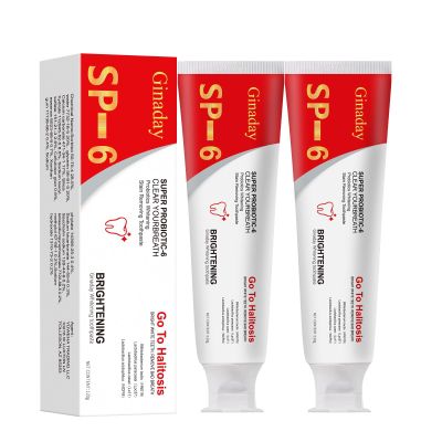 2 Pcs SP-6 Brightening Probiotic Toothpaste,Deep Cleaning Care Fresh Breath SP-6 Ultra Whitening Toothpaste.
