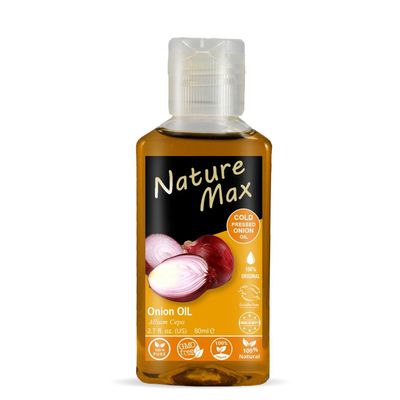 Nature Max Onion Oil Natural Undiluted Pure Oils Cold Pressed Premium For Hair & Skin Care No Additives No Preservatives Non Gmo Kosher Halal (1 Pack = 2.70 oz / 80 ml)