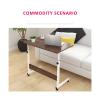 GaRcan Overbed Table Wheels The Sofa Overbed Table Adjustable Height Table Laptop Rolling Cart Table Portable Side Table for Computer Stand Desk view 2