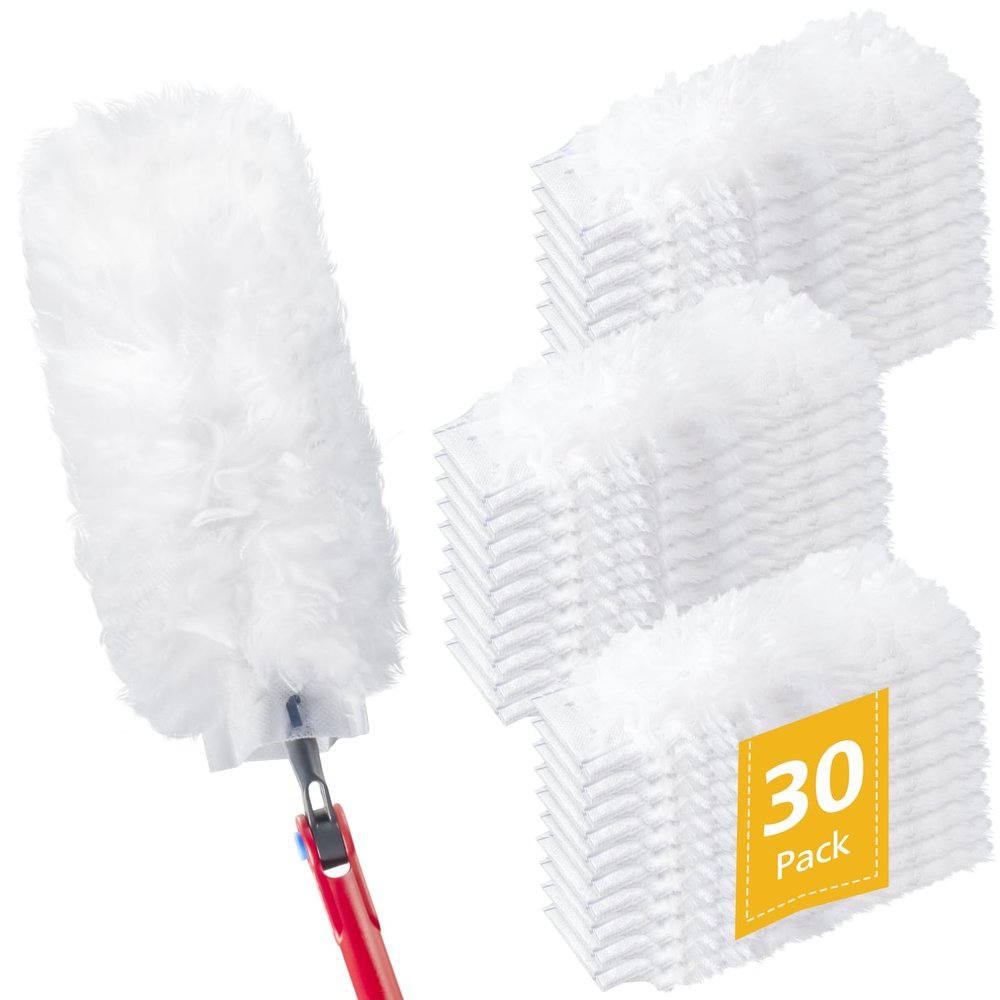 30 Pack Duster Refills Compatible with O-Cedar Flex & Catch Duster, 360 Heavy Duty Disposable Duster Refills Replacement, 3X More Dust Cleaning Than Feather Dusters