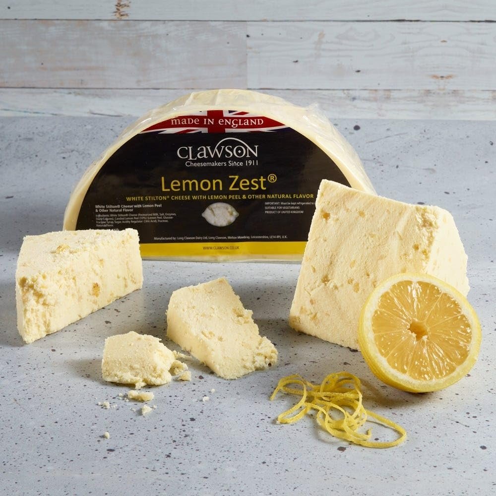 Long Clawson Lemon Zest Stilton 1.25 lb, Half Wheel