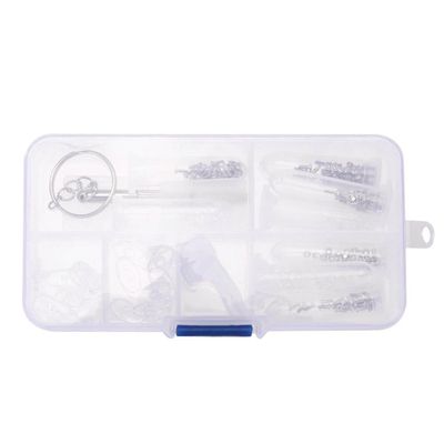 Beuiouer Optical Glasses Repair Kit Eyeglass Repair Screws Tool Box Eyeglass Sunglasses Screw Nut Nose Pad Assortment Set, Transparent & Silver