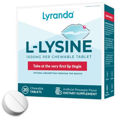 Lyranda - Lysine Cold Sore Treatment - Chewable L-Lysine Tablets - Faster Absorption and Better Hygiene