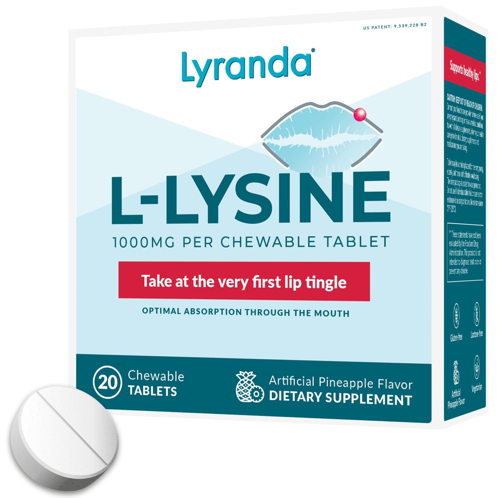Lyranda - Lysine Cold Sore Treatment - Chewable L-Lysine Tablets - Faster Absorption and Better Hygiene