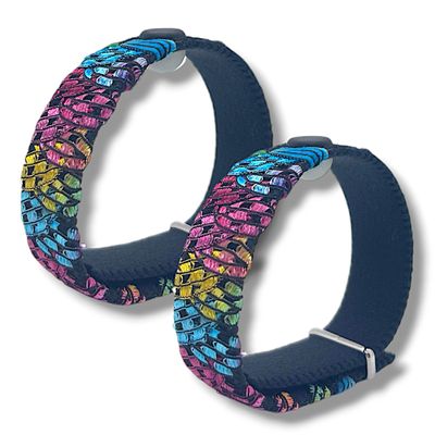 Acupressure Bracelets AcuBracelet Adjustable Anti-Nausea Set of 2 for Motion Relief, Travel Comfort, and Natural Well-Being, Hook and Loop Closure (Small 7")