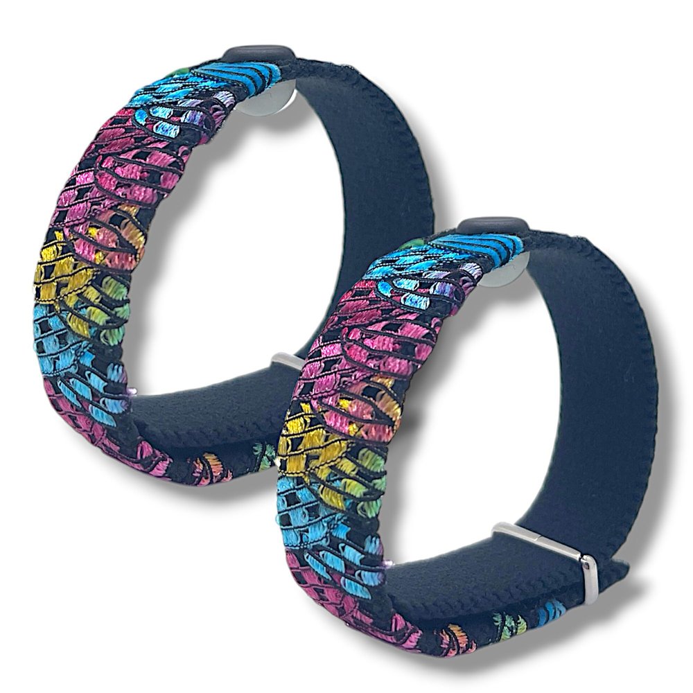 Acupressure Bracelets AcuBracelet Adjustable Anti-Nausea Set of 2 for Motion Relief, Travel Comfort, and Natural Well-Being, Hook and Loop Closure (Small 7")