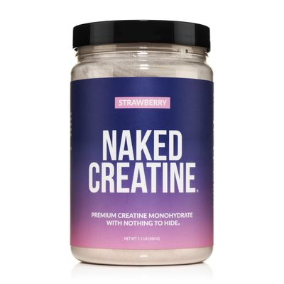 NAKED Creatine - Strawberry Flavored Creatine Monohydrate - Real Strawberry Powder, No Additives, Muscle Growth, Vegan, Non-GMO, Gluten Free, Soy Free - 45 Servings