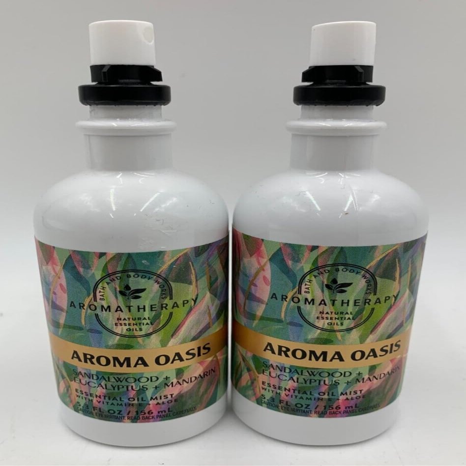 2 Pack Aromatherapy Essential Oil Mist Spray 5.3 oz (2 X 5.3, Sandalwood Eucalyptus Mandarin Essential Oil Mist)