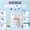 The Genius Brand - Genius Hydrate Stick Pack Powder Drink Mix  Blue Raspberry Flavor, Natural Electrolyte Booster with Coconut Water & Potassium for Ultimate Hydration - 20 Packets view 4