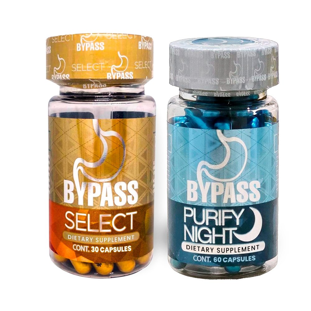 NineLife Basics Bypass Duo Select & PURIFY - Quem grasa de da y de Noche (Select 30caps) - (purify 60caps), Blue and Gold