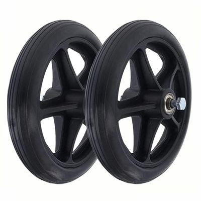 2PCS 6/7/8 Inch Wheel Replacement for Wheelchairs, Walkers, PVC Wheelchair Front Wheels Anti-Slip Replacement Caster Wheel with Screws(17cm(7inch))