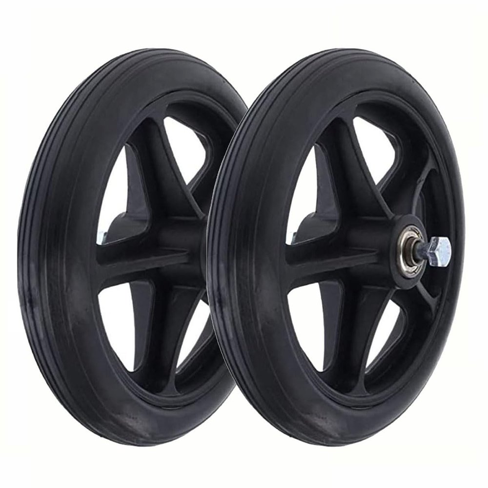 2PCS 6/7/8 Inch Wheel Replacement for Wheelchairs, Walkers, PVC Wheelchair Front Wheels Anti-Slip Replacement Caster Wheel with Screws(17cm(7inch))
