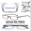 Autojouls 1-Pack Nearsighted Glasses for Distance with Hard Case Blue Light Spring Hinge Glasses Not Reading Glasses, 204 Blue-Black -3.0 x view 4