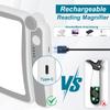 Rechargeable Magnifying Glass with Light for Reading, 5X Large Page Magnifier with LED Lighted for Seniors Low Vision, Folding Handheld Lightweight Rectangle Magnifier for Reading Book Small Print view 3