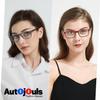 Autojouls 1-Pack Nearsighted Glasses for Distance with Hard Case Blue Light Spring Hinge Glasses Not Reading Glasses, 204 Blue-Black -1.0 x view 2