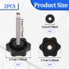 2 Pack Adjustment Knobs Rollators Walker Accessories Adjustable Height Arm Track Bolt Set Walker Handle Grips Screw with Knob M6 T Track Bolts view 2