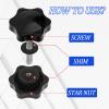 2 Pack Adjustment Knobs Rollators Walker Accessories Adjustable Height Arm Track Bolt Set Walker Handle Grips Screw with Knob M6 T Track Bolts view 3