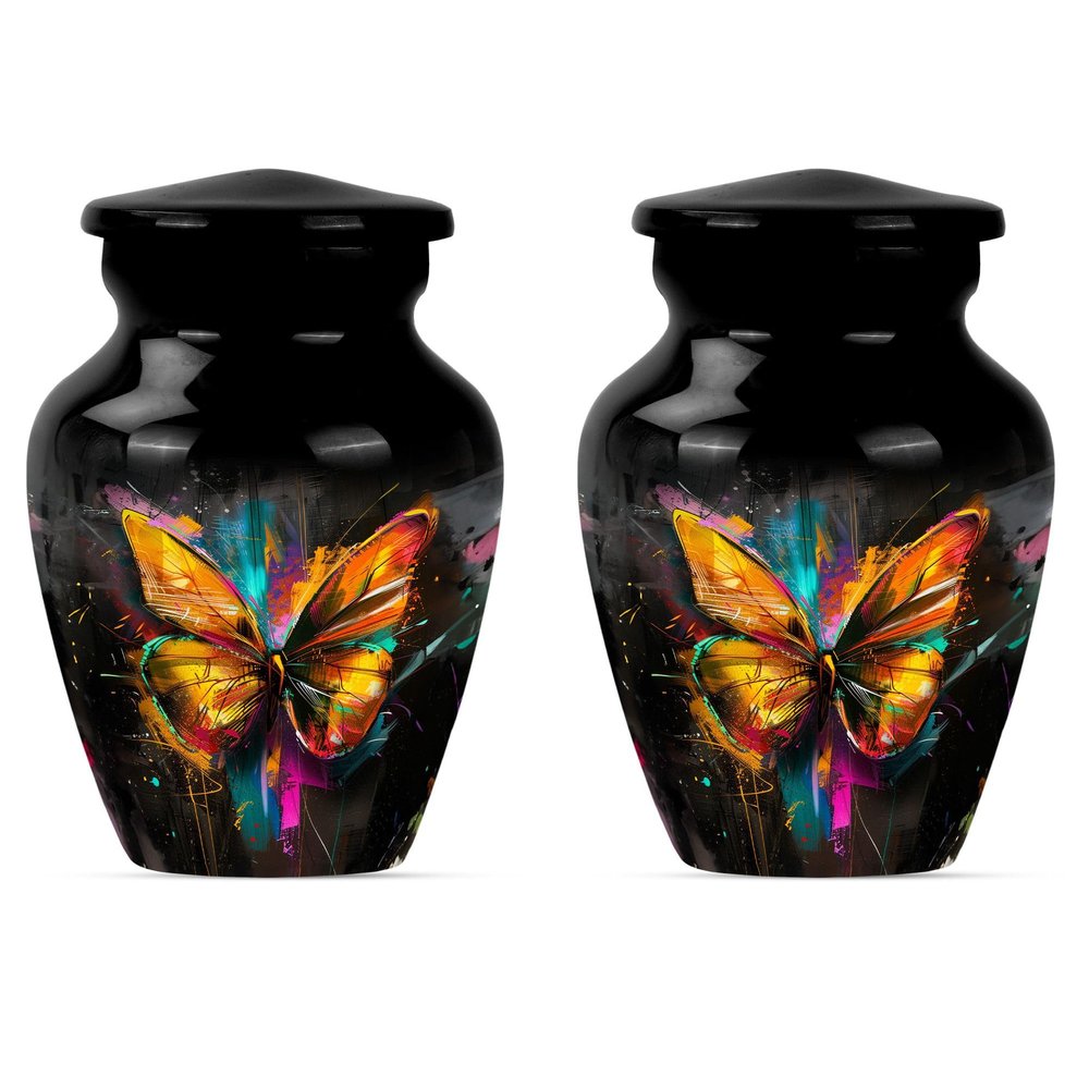 JAGSHASHI Butterfly Urns for Human Ashes Adult Female - Small Urns for Human Ashes Keepsake - Funeral Urns for Adult Ashes Women - Urns for Ashes Adult Female Mom (3 INCH Pack of 2)