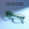 Cyxus Photochromic Glasses for Women UV Protection with Blue Light Blocking Trendy Cat Eye Frame8192A41 Green view 2