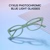 Cyxus Photochromic Glasses for Women UV Protection with Blue Light Blocking Trendy Cat Eye Frame8192A41 Green view 4