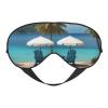 KLBTR Soft Chairs Beside The Blue Sea Sky Printed Eye Mask,Adjustable Breathable Eye Masks for Sleep,Light Blocking & Double-Sided, Black view 1