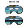 KLBTR Soft Chairs Beside The Blue Sea Sky Printed Eye Mask,Adjustable Breathable Eye Masks for Sleep,Light Blocking & Double-Sided, Black view 2