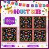 FillTouch 100 Pcs Mexican Fiesta Napkins Cielito Lindo Paper Cocktail Napkins Mandala Flower Mexican Party Decoration for Cinco De Mayo Taco Tuesday Baby Shower Birthday Party Supply (Black) view 2
